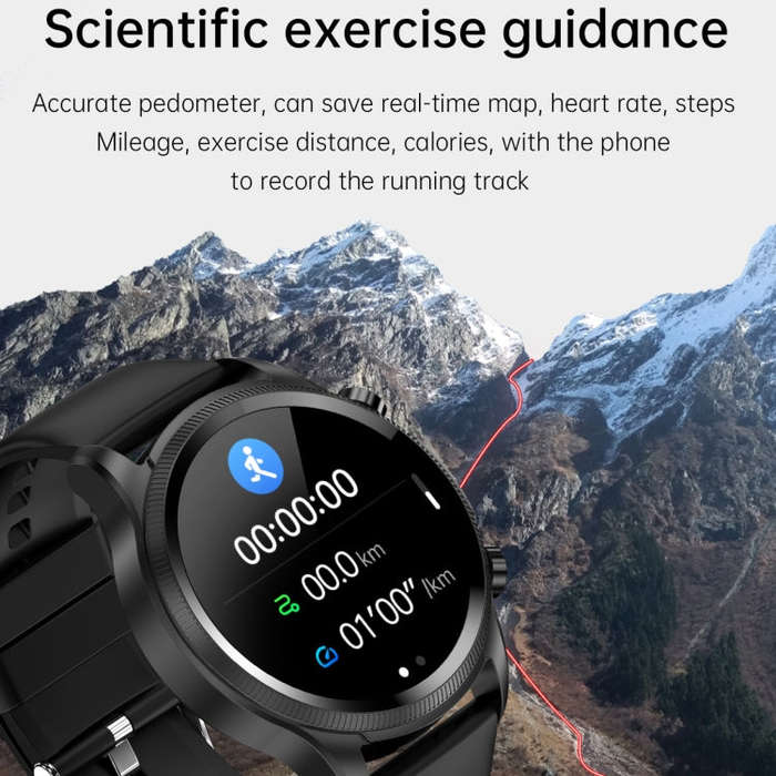 E400 1.39 inch HD Round Screen TPU Watch Strap Smart Watch Supports ECG Monitoring/Non-invasive B...