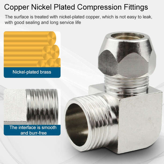 PL12-04 LAIZE Nickel Plated Copper Reducer Elbow Pneumatic Quick Fitting Connector