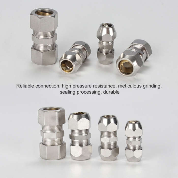 KT-PU-8 LAIZE Nickel Plated Copper Straight Pneumatic Quick Fitting Copper Pipe Connector