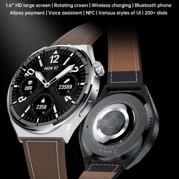 MD3MAX 1.39 inch Round Screen TPU Strap Smart Watch Supports Heart Rate Monitoring/Blood Oxygen M...
