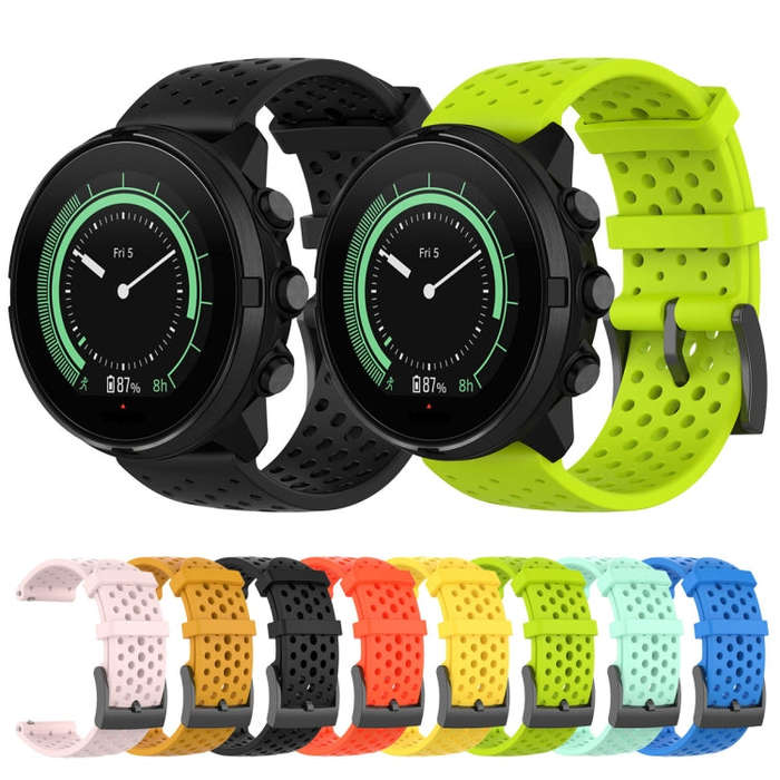 For Suunto 9 Breathable Silicone Watch Band, Exclude the Subject(Yellow)