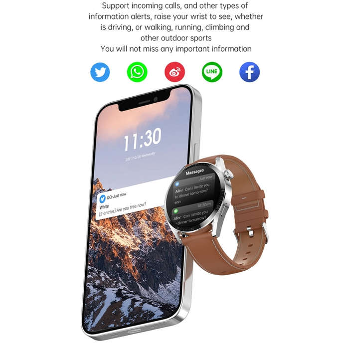 Ochstin 5HK3 Plus 1.36 inch Round Screen Bluetooth Smart Watch, Strap:Silicone(Silver)