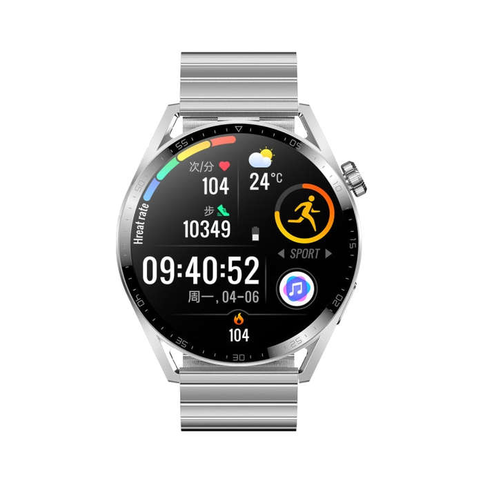 Ochstin 5HK3 Plus 1.36 inch Round Screen Bluetooth Smart Watch, Strap:Stainless Steel(Silver)