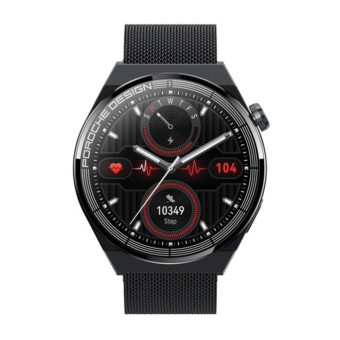 Ochstin 5HK46P 1.36 inch Round Screen Steel Strap Smart Watch with Bluetooth Call Function(Black)