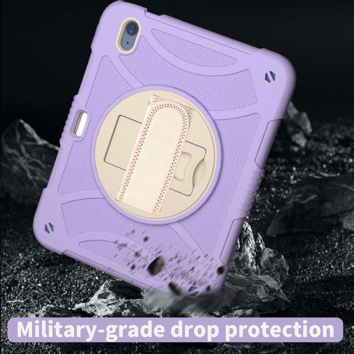 For iPad 10th 10.9 2022 Rotary Grab Silicone And PC Tablet Case(Purple)