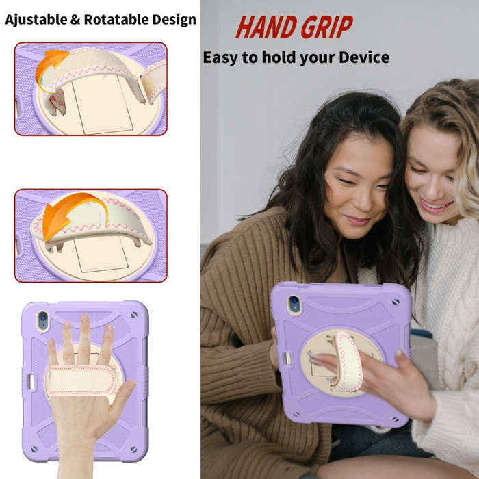 For iPad 10th 10.9 2022 Rotary Grab Silicone And PC Tablet Case(Purple)