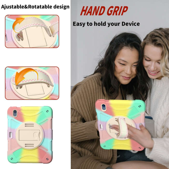 For iPad 10th 10.9 2022 Rotary Grab Silicone And PC Tablet Case(Colorful)
