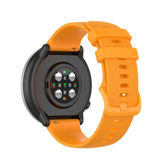 For Polar Ignite 20mm Small Plaid Texture Silicone Wrist Strap Watchband(Amber Yellow)