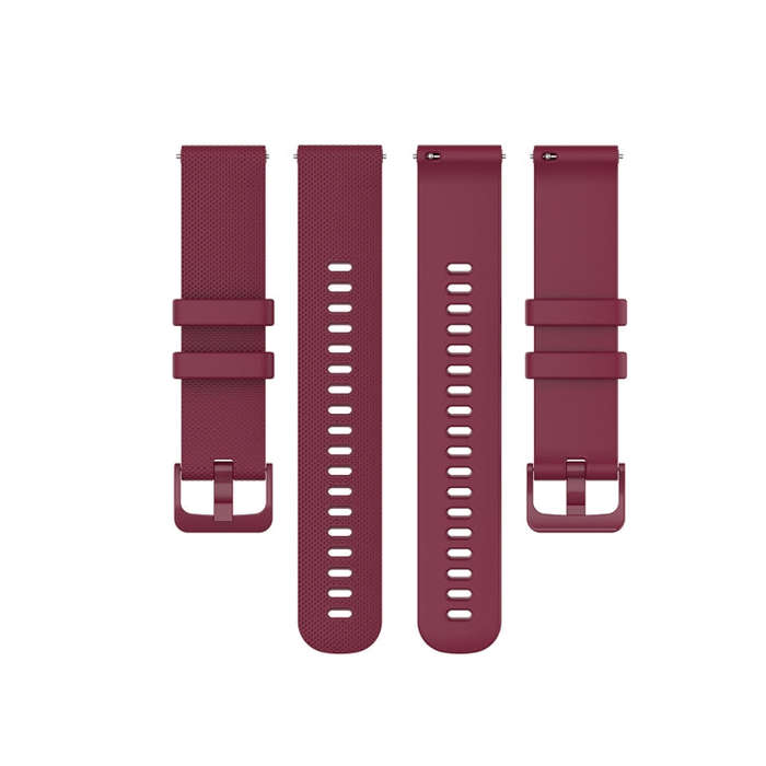 For Polar Ignite 20mm Small Plaid Texture Silicone Wrist Strap Watchband(Wine Red)