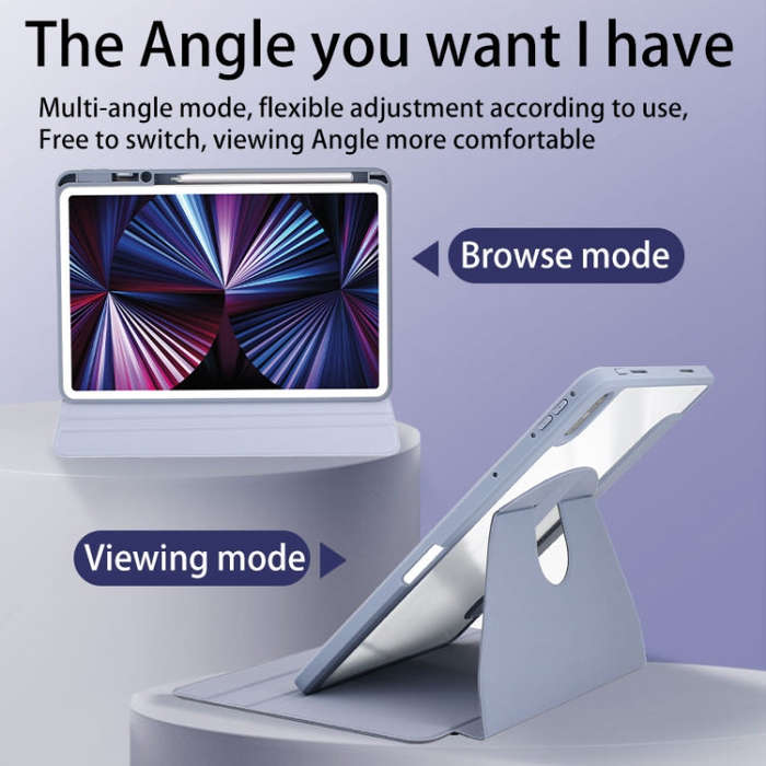 For Huawei MatePad Pro 11 2022 Acrylic 360 Degree Rotation Holder Tablet Leather Case(White Ice)