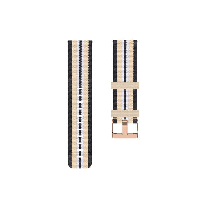 For Xiaomi Watch Color 22mm Nylon Denim Wrist Strap Watchband(Black and Beige)
