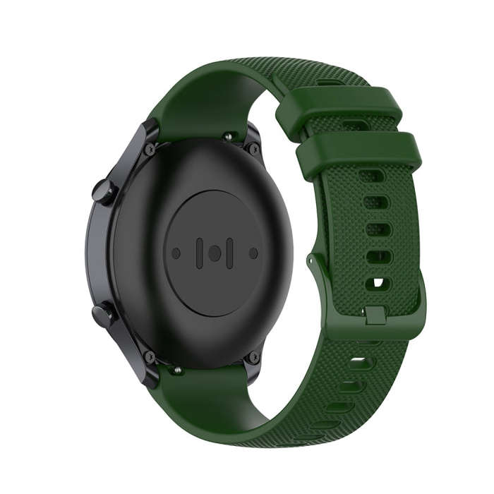For Xiaomi Watch Color 22mm Small Plaid Texture Silicone Wrist Strap Watchband(Army Green)