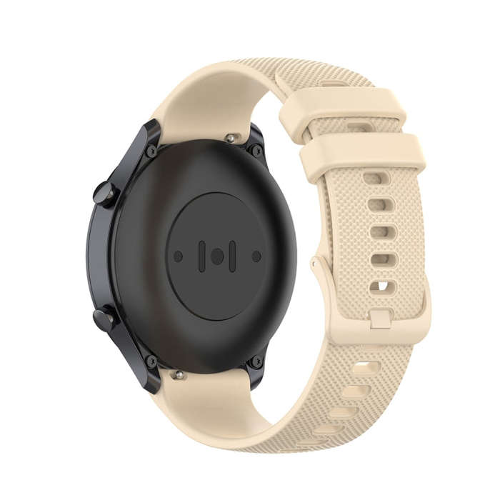 For Xiaomi Watch Color 22mm Small Plaid Texture Silicone Wrist Strap Watchband(Beige)
