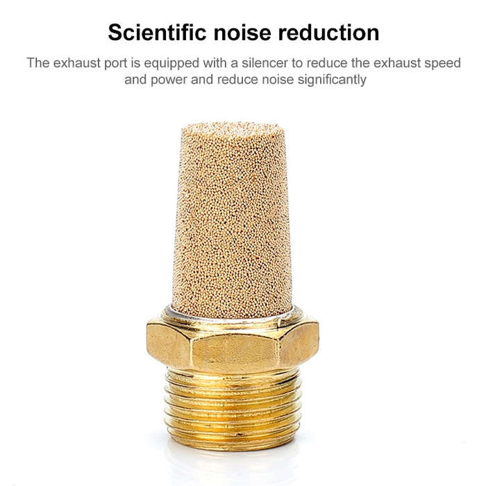LAIZE 10pcs Half Copper Long Pneumatic Muffler, Caliber:2 Point