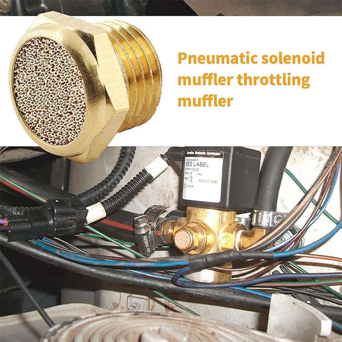 LAIZE All Copper Flat Pneumatic Muffler, Caliber:6 Point