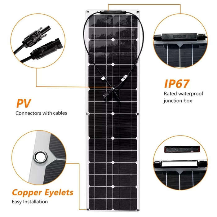 100W Dual Board PV System Solar Panel(White)