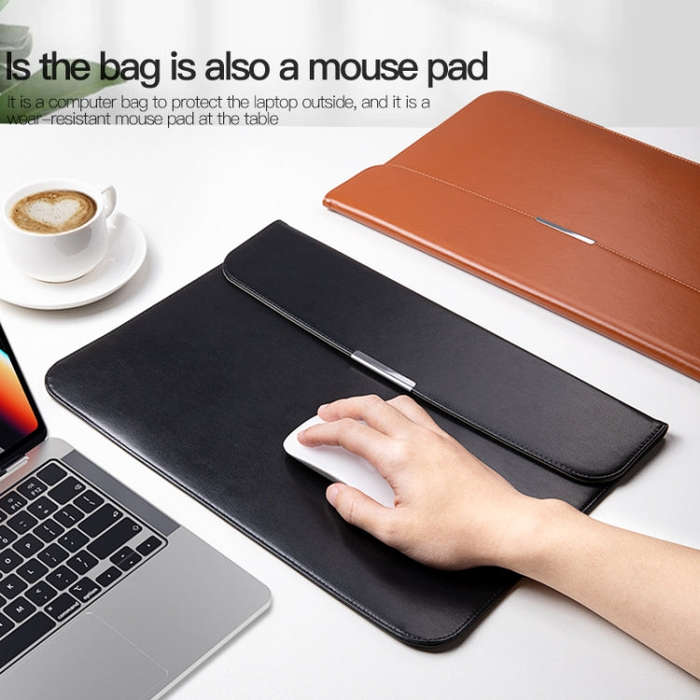 For 13.3 / 13.6 / 14 inch Laptop Ultra-thin Leather Laptop Sleeve(Brown)