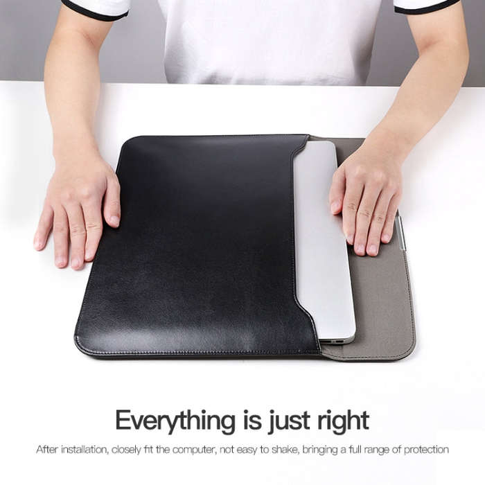 For 15 / 15.4 / 16 inch Laptop Ultra-thin Leather Laptop Sleeve(Black)