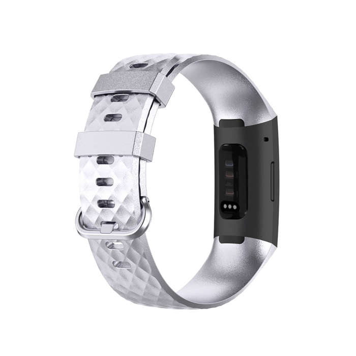 Color Buckle TPU Wrist Strap Watch Band for Fitbit Charge 4 / Charge 3 / Charge 3 SE, Size: S(Sil...