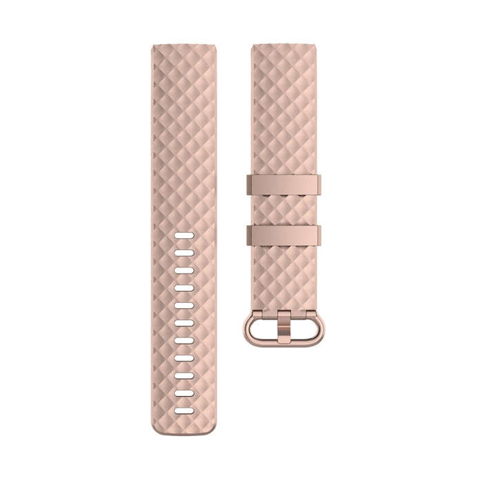 Color Buckle TPU Wrist Strap Watch Band for Fitbit Charge 4 / Charge 3 / Charge 3 SE, Size: L(Ros...