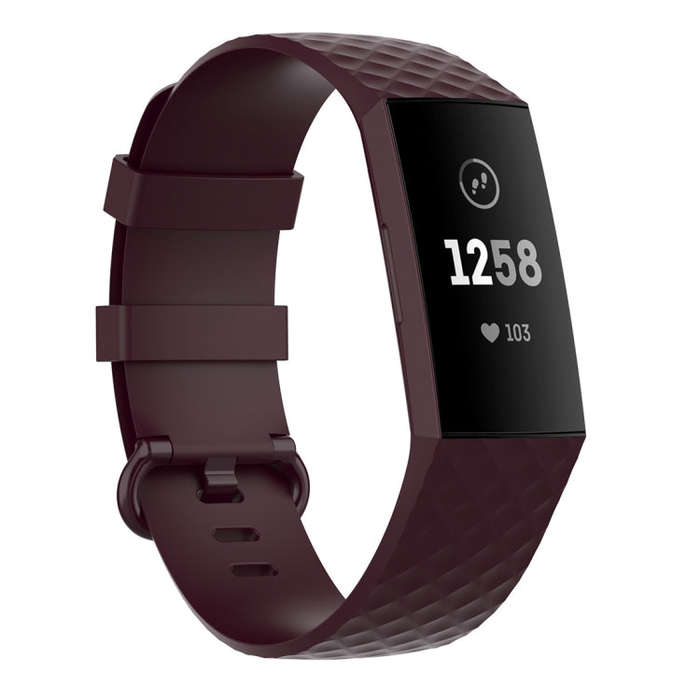 Color Buckle TPU Wrist Strap Watch Band for Fitbit Charge 4 / Charge 3 / Charge 3 SE, Size: L(Ros...