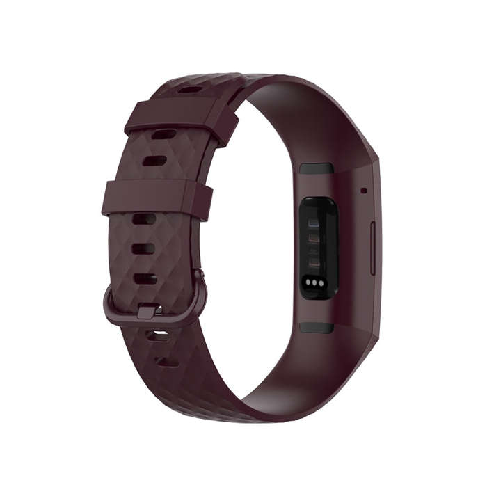Color Buckle TPU Wrist Strap Watch Band for Fitbit Charge 4 / Charge 3 / Charge 3 SE, Size: L(Ros...