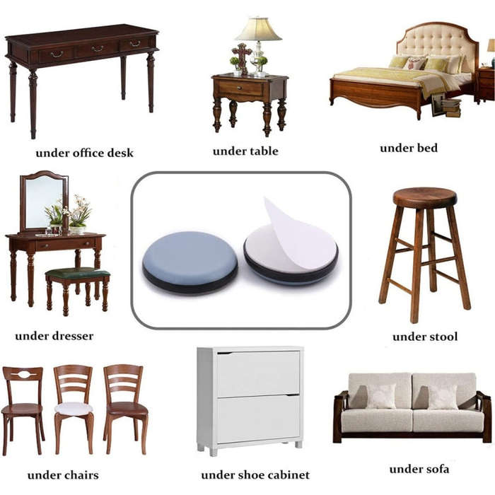 16 in 1 20mm Round Table Chairs Non-slip Foot Mat