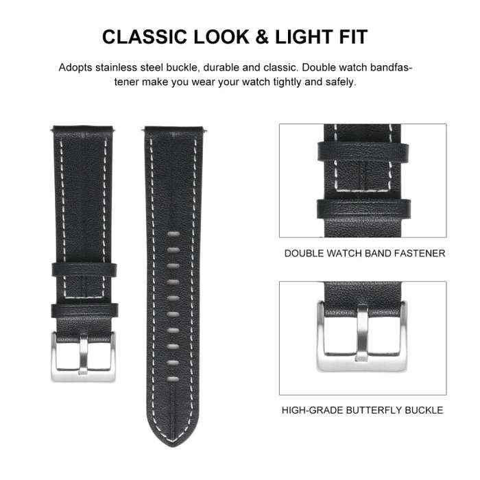 For Coros Pace 2/Coros Apex 42mm Universal Grooved Genuine Leather Watch Band(Purple)