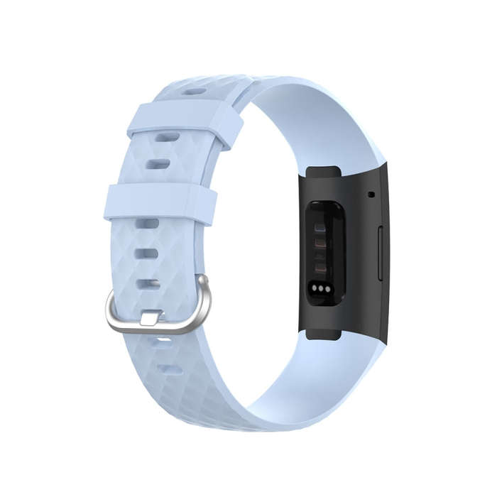 xDfind 18mm Silver Color Buckle TPU Wrist Strap Watch Band for Fitbit Charge 4 / Charge 4 SE / Ch...
