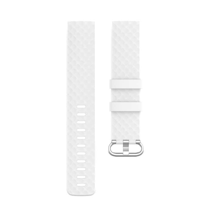 18mm Silver Color Buckle TPU Wrist Strap Watch Band for Fitbit Charge 4 / Charge 3 / Charge 3 SE,...