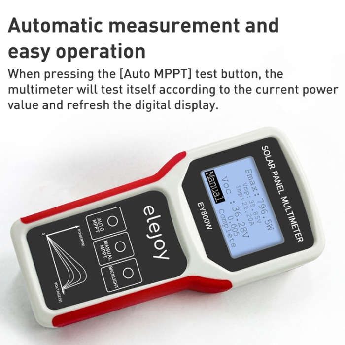 Elejoy EY800W  800W Solar Panel Power Supply Multimeter