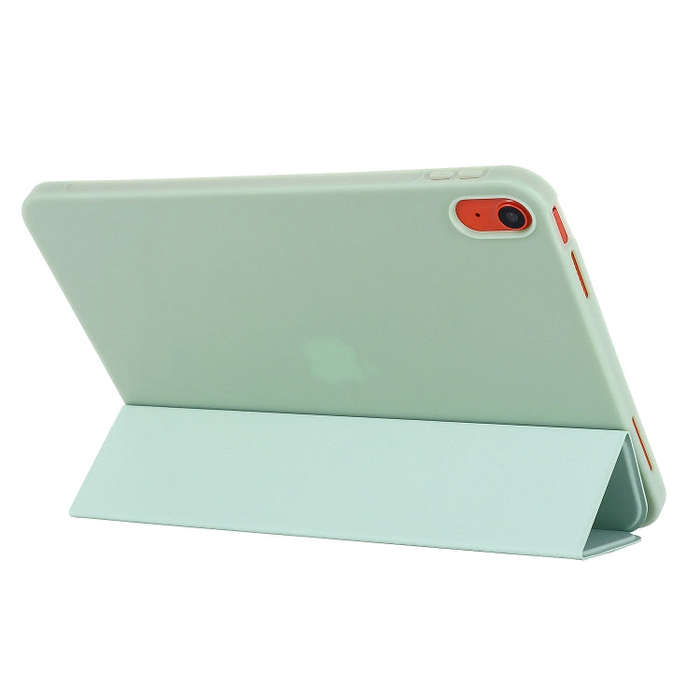 For iPad 2025 / 2022 Tri-fold Holder Tablet Leather Case(Matcha Green)