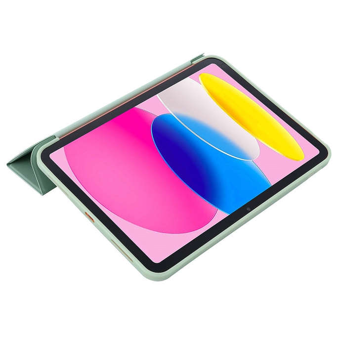 For iPad 2025 / 2022 Tri-fold Holder Tablet Leather Case(Matcha Green)