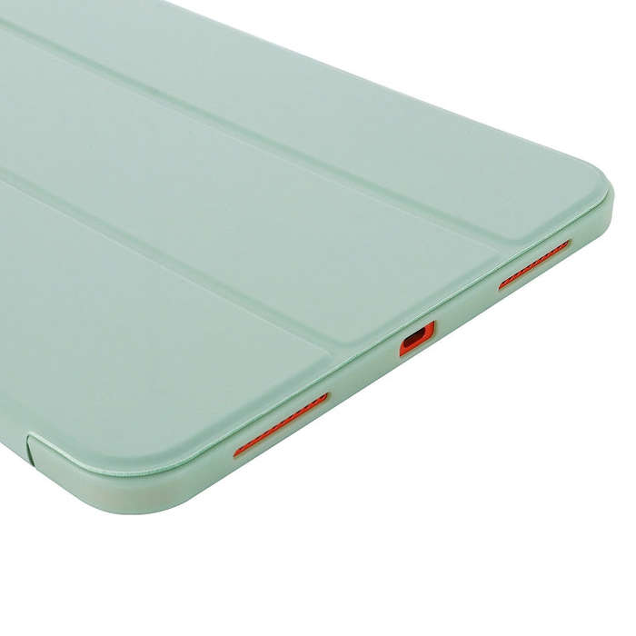 For iPad 2025 / 2022 Tri-fold Holder Tablet Leather Case(Matcha Green)