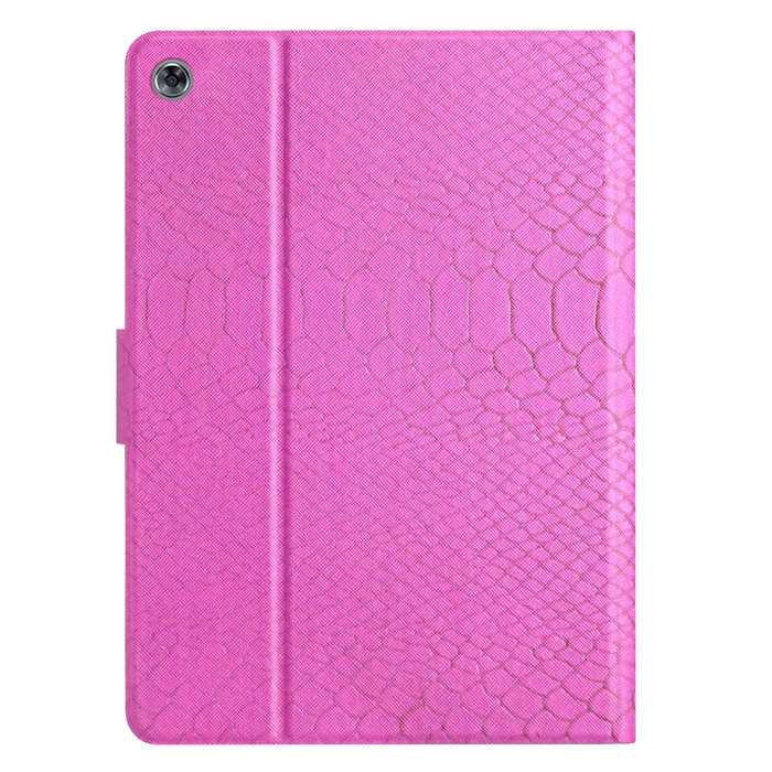 For Huawei MatePad T8 Solid Color Crocodile Texture Leather Tablet Case(Rose Red)