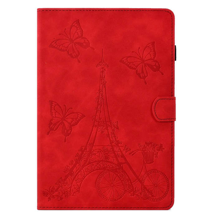 For Huawei MatePad T 10s Tower Embossed Leather Tablet Case(Red)
