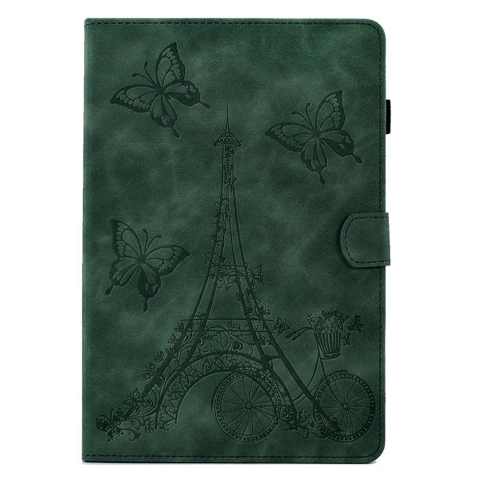 For Huawei MatePad T 10s Tower Embossed Leather Tablet Case(Green)