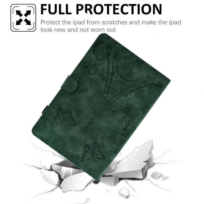 For Huawei MatePad T 10s Tower Embossed Leather Tablet Case(Green)