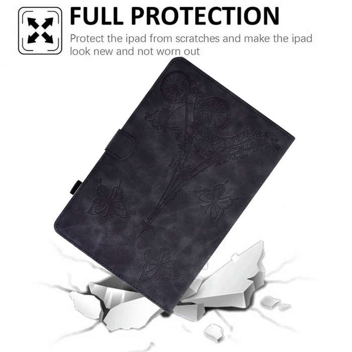 For Huawei MatePad T 10s Tower Embossed Leather Tablet Case(Black)