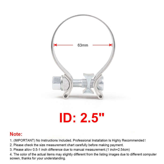 2.5 inch Car Turbo Exhaust Downpipe O-Band Clamp Stainless Steel 304 Flange Clamp