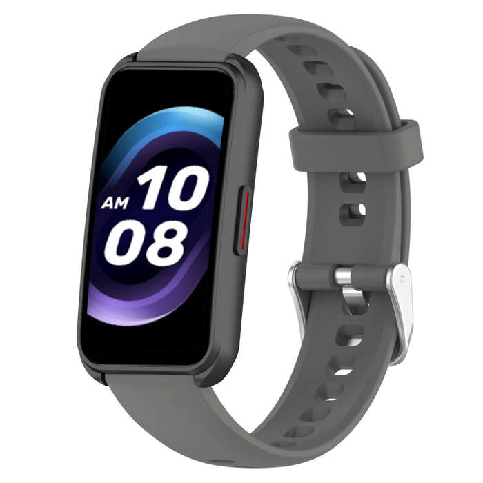 For Keep Band B5 / B4 / B4 Lite 16mm Glossy Surface Silicone Watch Band(Dark Grey)
