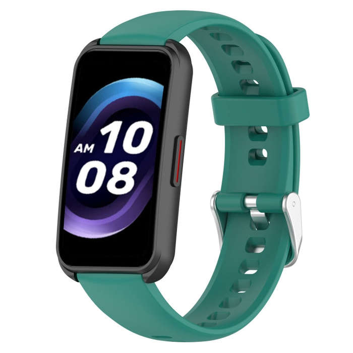 For Keep Band B5 / B4 / B4 Lite 16mm Glossy Surface Silicone Watch Band(Pine Green)