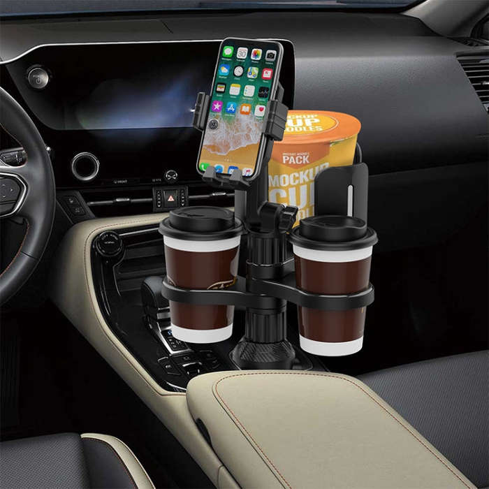 B08 Car Drink Water Cup Mobile Phone Holder(Grey)