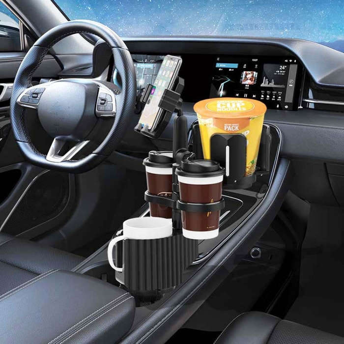 A08 Car Drink Water Cup Mobile Phone Holder(Grey)