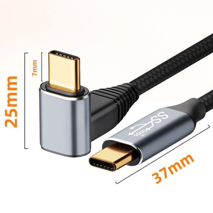 For Steam Deck Gen2 100W USB-C/Type-C Male to USB-C/Type-C Male Stereo Curved Data Cable, Length:3m