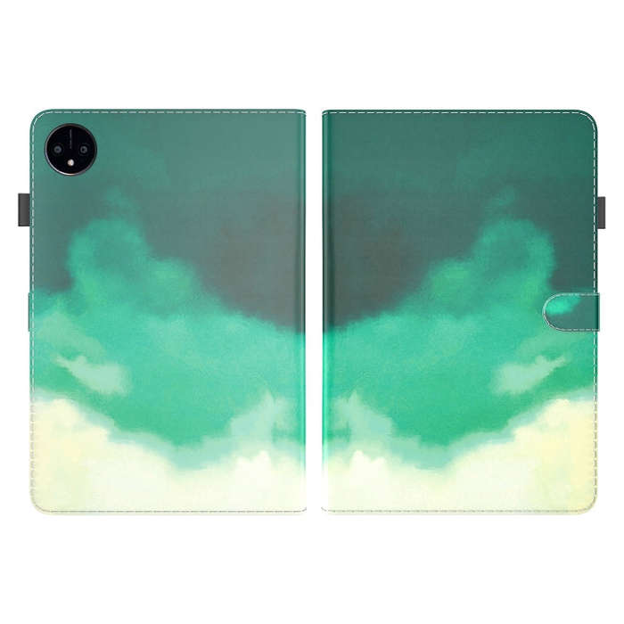 For Huawei MatePad Pro 11 2022 Watercolor Pattern Flip Leather Tablet Case(Cyan Green)