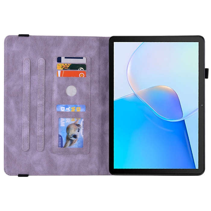 For Huawei MatePad SE Butterfly Flower Embossed Leather Tablet Case(Purple)