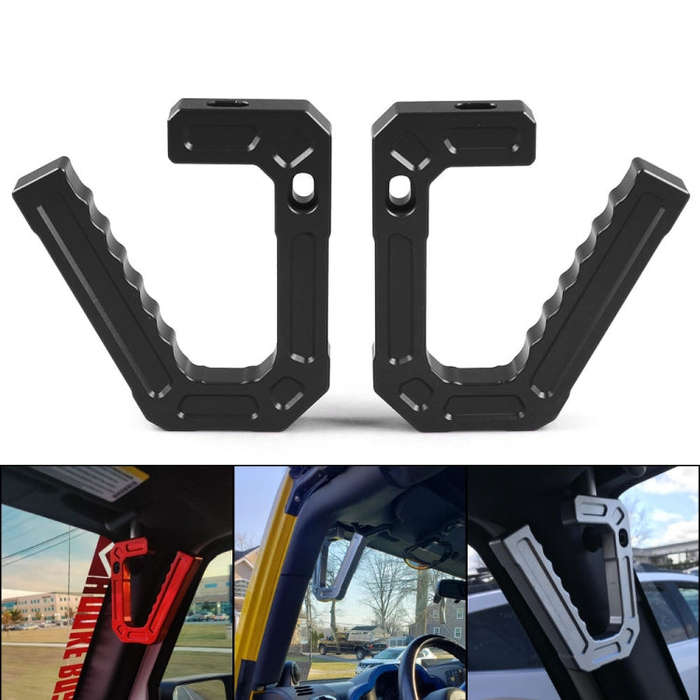 For Jeep Wrangler JK 2007-2018 Car Modification Aluminum Interior Handle(Black)