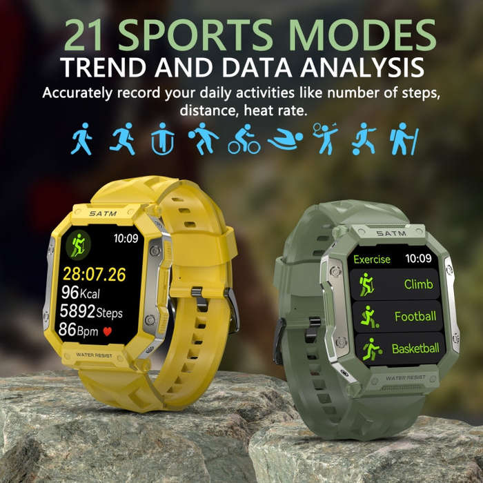 PG333 1.91 inch Waterproof Smart Sports Watch Support Heart Rate Monitoring / Blood Pressure Moni...