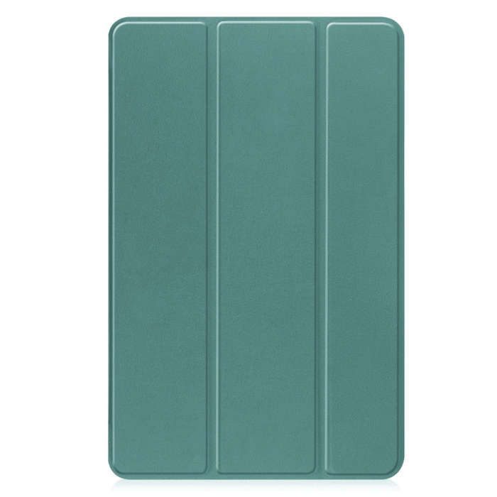 For Huawei Matepad SE 10.4 Custer Pure Color 3-Fold Holder Leather Tablet Case(Dark Green)